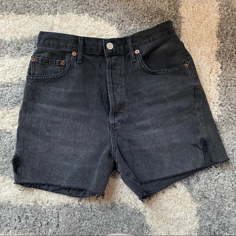 AGOLDE Jean Shorts, Black Denim Stetch sz 27